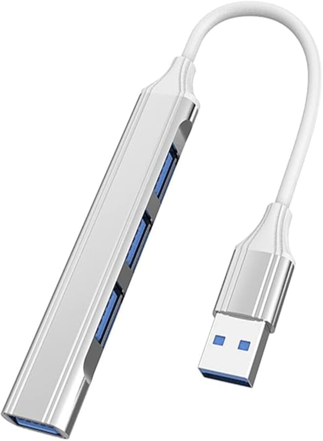 USB Hub 4 in 1 USB Type-C 3 Port USB 2.0 USB+1 Port 3.0 PD Charging Port Hub Multifunction Adapter (1-Silver-USB)